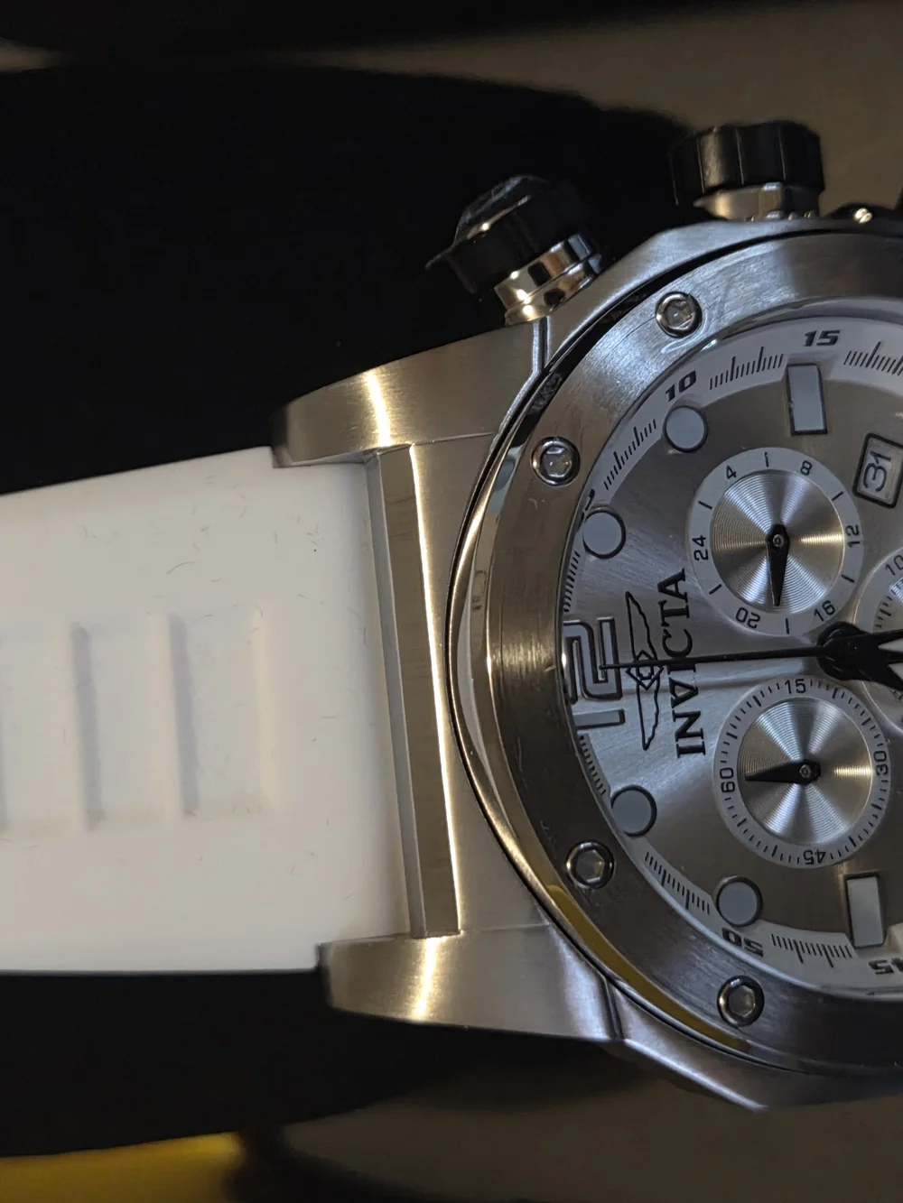 Invicta Men's Silver Chronograph Stainless Steel Watch